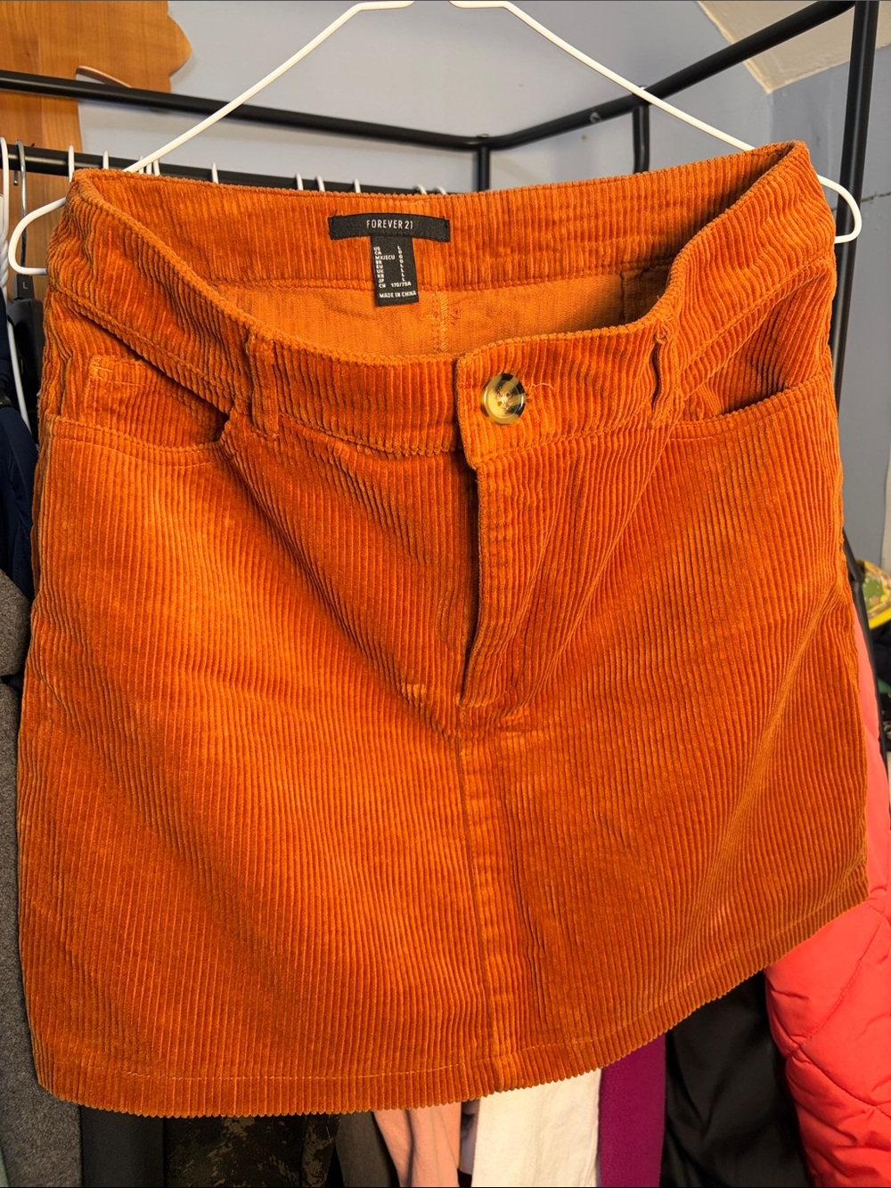 Forever 21 Rust Orange Corduroy Mini Skirt